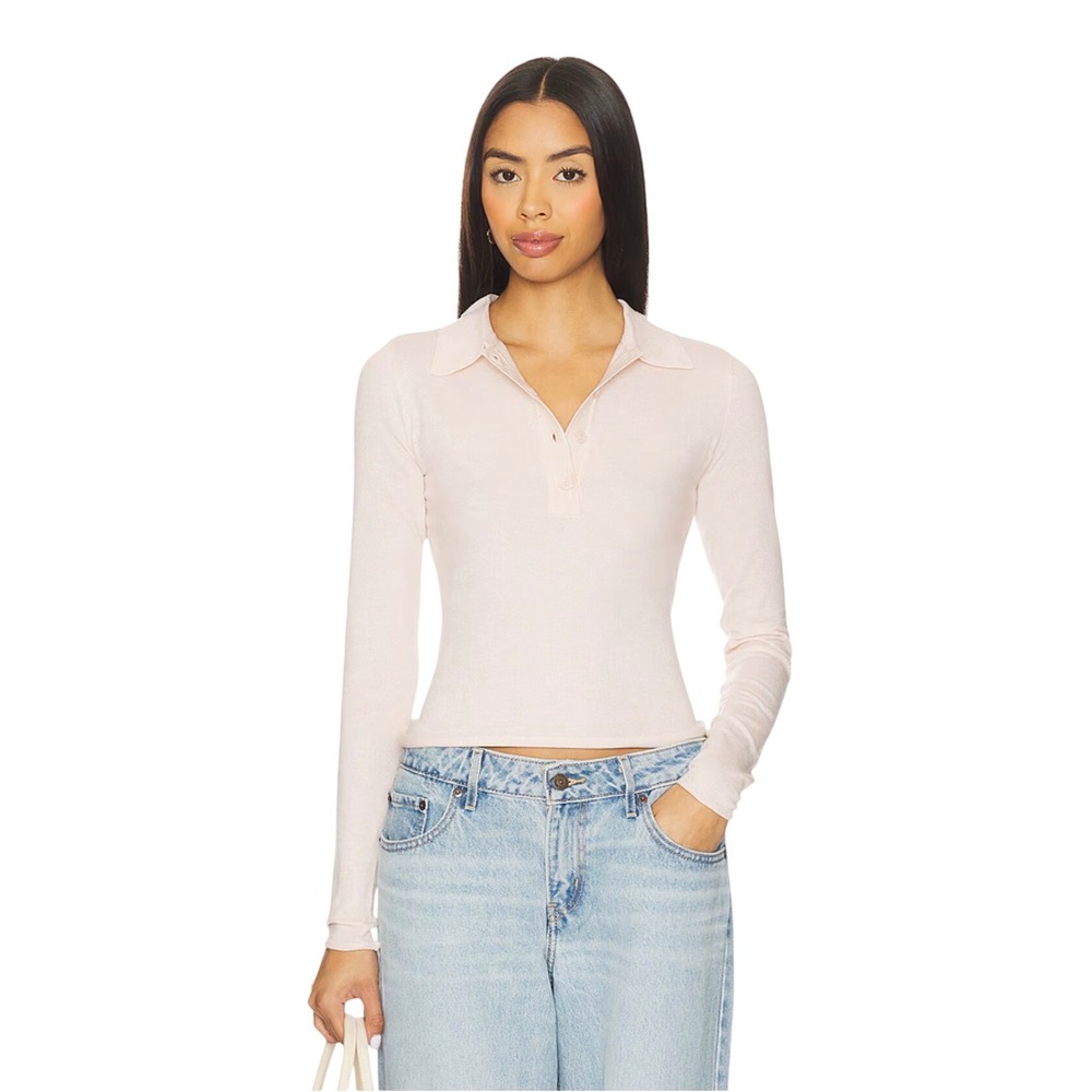 SNDYS Veda Long Sleeve Top in Creme Size Small